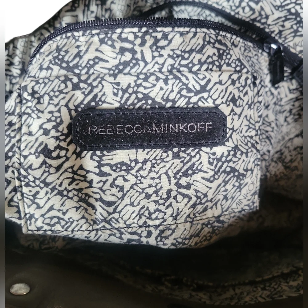 Rebecca Minkoff Large Saffiano Leather Silvertone Hardware Forest Green Tote Bag - Picture 6 of 10